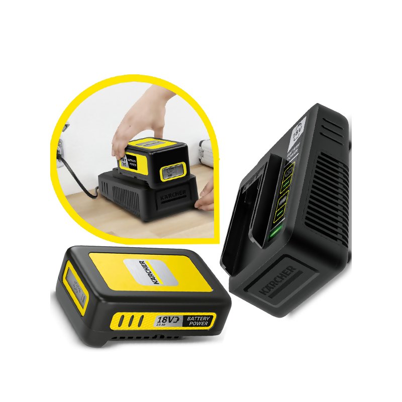 Zestaw: szybka ładowarka + bateria 18 V / 2.5 Ah, Karcher