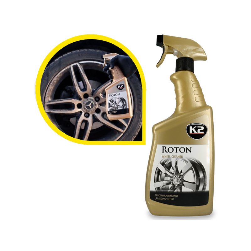 Środek do czyszczenia felg K2 Roton (700ml) Spektakularny i natychmiastowy efekt "krwawej felgi"