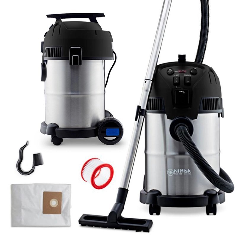 Nilfisk MULTI II 30 T Inox VSC BLACK EDITION (1400W, 21kPA, 30L) Domácí a dílenský vysavač