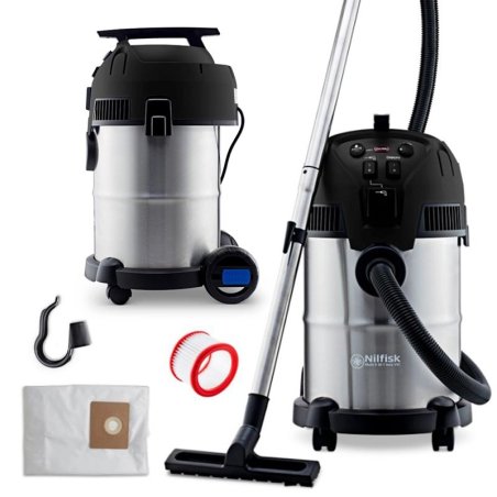 Nilfisk MULTI II 30 T Inox VSC BLACK EDITION (1400W, 21kPA, 30L) Domácí a dílenský vysavač