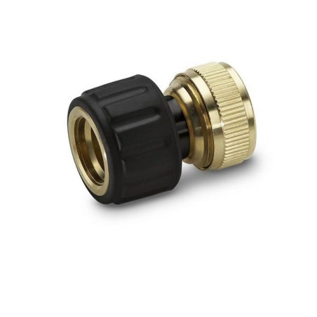 Mosiężna złączka na wąż 1/2" i 5/8" z Aquastopp, Blister