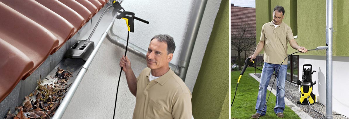 Sada na čištění okapů a potrubí pro K 2 - K 7, PC 20 Sada na zprůchodnění střešních okapů a potrubí od společnosti Karcher Sada na čištění okapů a potrubí pro K 2 - K 7, PC 20 Sada na zprůchodnění střešních okapů a potrubí od společnosti Karcher. Koláž fotografií. Čištění okapů. Zprůchodnění okapu.