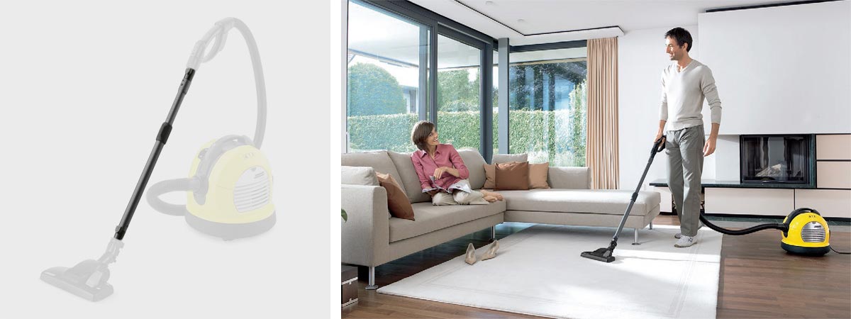 Trubka určená pro vysavače Karcher VC 6 Příklad použití teleskopické trubky