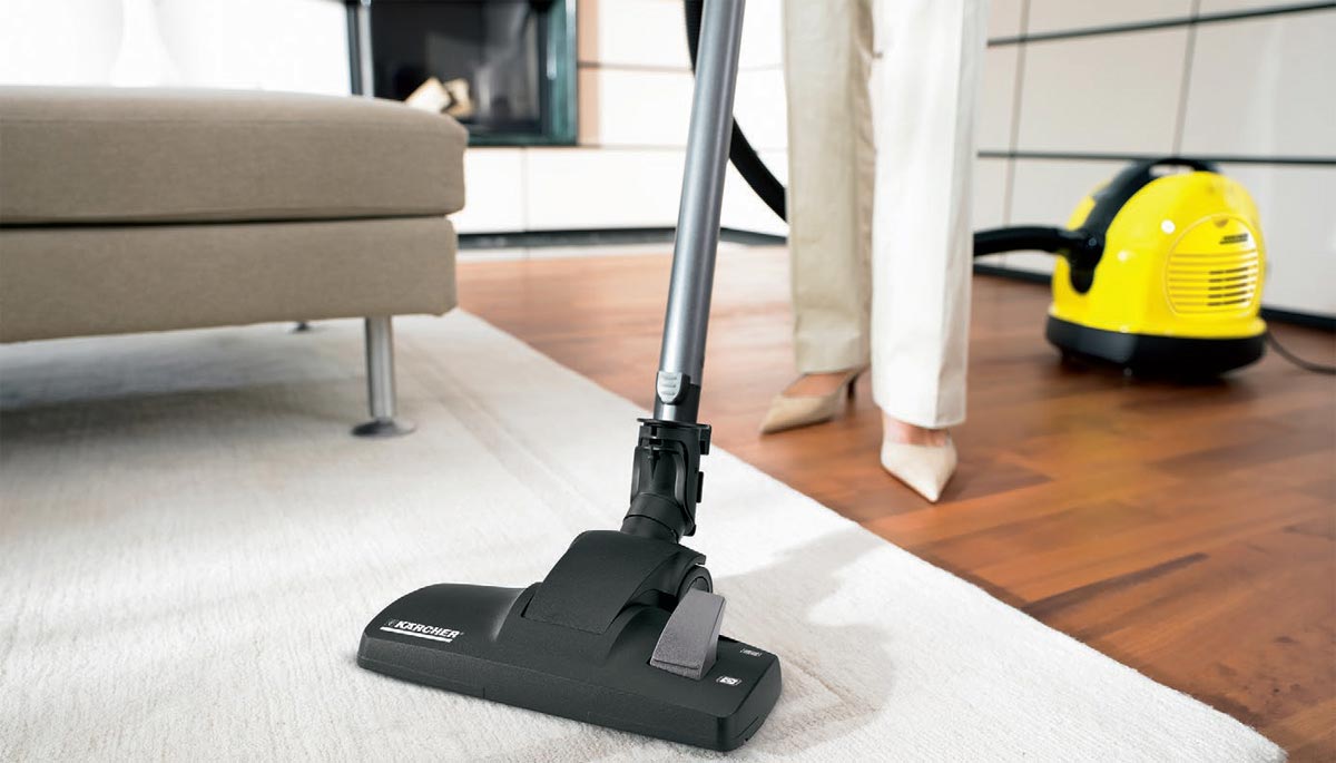 Przykład odkurzania odkurzaczem VC 6 Vysávání vysavačem Karcher